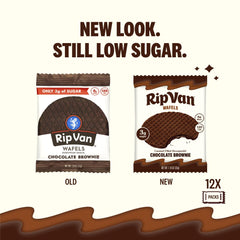 Rip Van Wafels Chocolate Brownie Stroopwafels nutrition panel highlighting calories and sugar