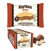 Rip Van Wafels chocolate hazelnut wafer box for keto-friendly snacking.