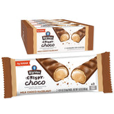 Rip Van Wafels Crispy Choco wafer bar with milk chocolate coating, ideal for a satisfying, low-sugar snack.