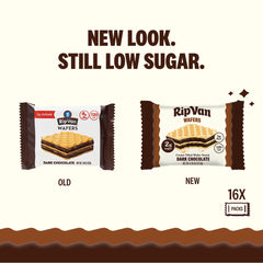 Rip Van Wafels dark chocolate wafer stack emphasizing authentic cocoa flavor for mindful snacking