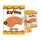 Rip Van Wafels Honey & Oats pack, a portable office snack with low sugar