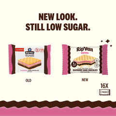 Rip Van Wafels Raspberry wafers with visible raspberries offer a tasty low-sugar option