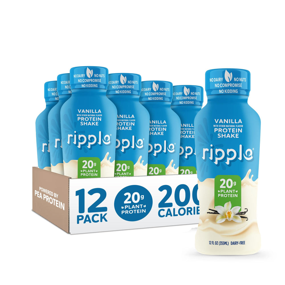 Ripple Vanilla ready-to-drink bottle for on-the-go plant protein