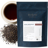 Rishi Tea China Breakfast Dian Hong leaves closeup for premium, smooth morning cup