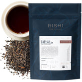 Rishi Tea English Breakfast loose leaf for a bold morning brew.