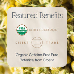 Rishi Tea Golden Chamomile Blossoms dry flowers ready for a soothing cup.