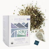 Rishi Tea Lavender Mint tea sachet pack for a calming, caffeine-free moment