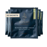 Rishi Tea Matcha Super Green sachet ready for quick brew.