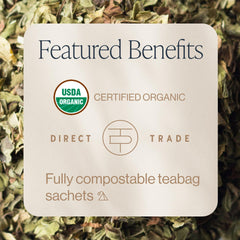 Rishi Tea Peppermint leaves close-up showing natural sweetness and refreshing aroma