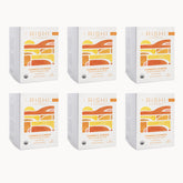 Rishi Tea turmeric-ginger tea bag delivering bright spice and citrus aroma.