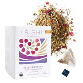 Rishi Tea Valerian Dream sachet tea bags for calming evening rituals.