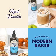 Rising Star Vanilla Paste bottle being dispensed for precise measuring.