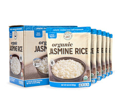 Ritika’s Global Grains organic jasmine rice pouch for quick meals.