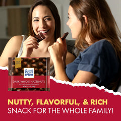 Ritter Sport dark whole hazelnuts, crackling aroma for coffee breaks