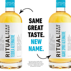 Ritual Zero-Proof margarita mocktail ready to serve at gatherings, a crowd-friendly option.