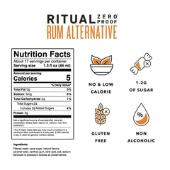 Ritual Zero-Proof Rum Alternative being poured into a glass for mocktails
