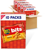 RITZ Bits bulk box showing four 10-pack cases for easy restocking