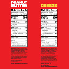 RITZ Cheese Sandwich Crackers pack, creamy filling between flaky crackers for quick snacks.
