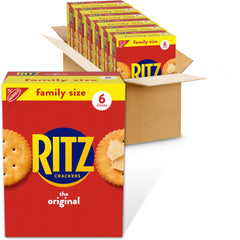 RITZ Original Crackers family size box shown for bulk snacking and sharing