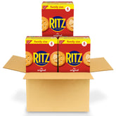 RITZ Original Crackers packaging front, ideal for family shopping and quick snacks.