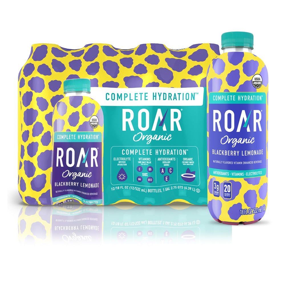 ROAR Organic Complete Hydration bottle front view, ideal for on-the-go daily hydration