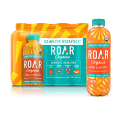ROAR Organic Mango Clementine bottle front view for refreshing hydration.