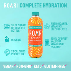ROAR Organic Mango Clementine ingredients highlight coconut water hydration.