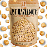 Roastery Coast hazelnuts jar packshot showing premium dry roasted texture