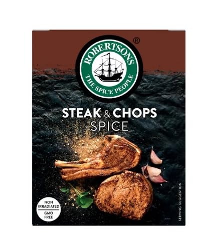 Robertsons Spice Steak and Chops refill box ready to season meat before braai