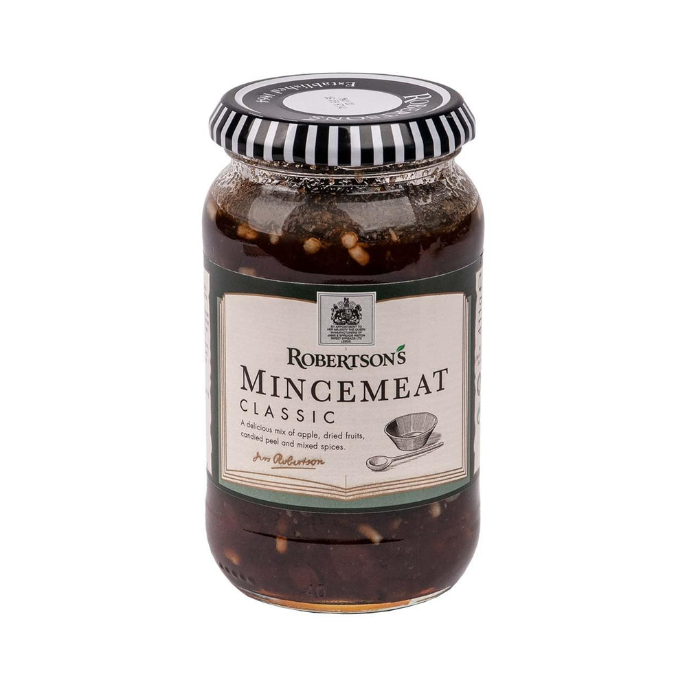 Robertson's traditional mincemeat jar with rich fruit and spice blend for festive pies