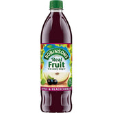 Robinsons Apple & Blackcurrant bottle front showing no added sugar option