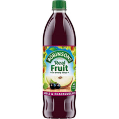Robinsons Apple & Blackcurrant bottle front showing no added sugar option