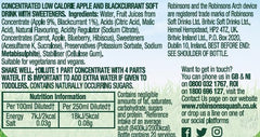 Robinsons Apple & Blackcurrant bottle side panel