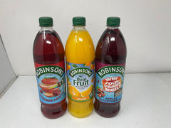 Robinsons No Added Sugar Fruit Squash 1L display bottle in store setting