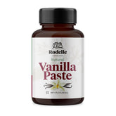Rodelle Vanilla Paste bottle close-up for rich aroma in desserts