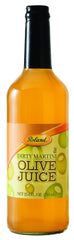 Roland Foods Dirty Martini Olive Juice bottle close-up, versatile cocktail base.