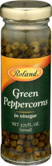 Roland Foods green peppercorns in vinegar jar, ready to eat