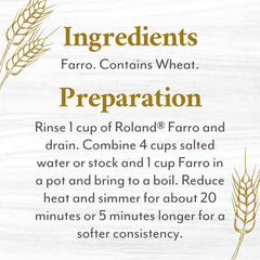 Roland Foods Pearled Farro salad bowl with fresh tomatoes and herbs