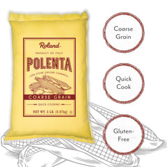 Roland Foods Polenta dish topped with fresh herbs for serving.