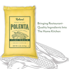 Roland Foods polenta plated as a creamy, golden side dish