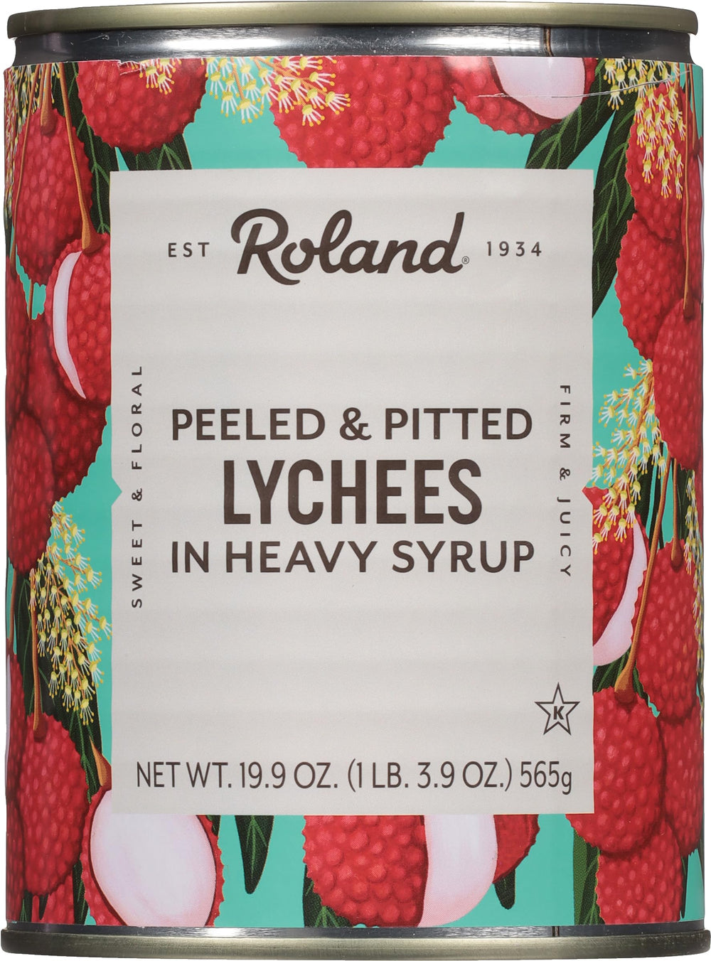 Roland Lychees in Heavy Syrup can-open display for quick dessert prep.