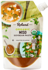 Roland Organic Miso Paste 5oz pouch packaging shows convenient, quick flavor boost.