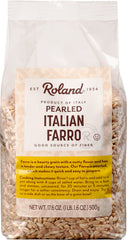 Roland Foods pearled farro close-up, perfect for hearty salads and grain bowls.