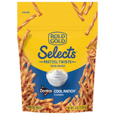Rold Gold Selects Cool Ranch pretzels in a bag, crispy and tangy for on-the-go snacking
