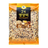ROM AMERICA 7 premium mixed grains rice in a colorful bowl; fiber-rich and flavorful.