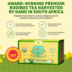 Biodegradable tagless bags from ROOIBOS ROCKS reduce waste while brewing fragrant green tea