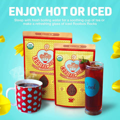 ROOIBOS ROCKS steeping cup with warm aroma and mild sweetness