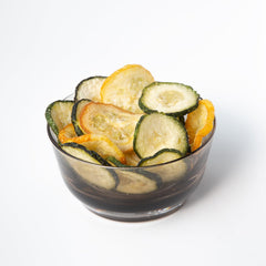 Root Foods Zucchini Chips avocado-oil-crisp shot, airy texture with natural color