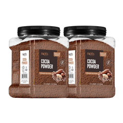 Roots Circle unsweetened cocoa powder in a bulk container for easy baking and stock-up freshness.
