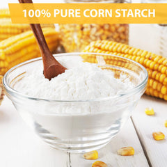 Roots Circle corn starch being poured into sauce for instant thickening